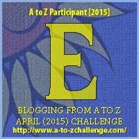 2015 A to Z Challenge Badge "E"