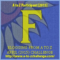A to Z Challenge Badge "F"
